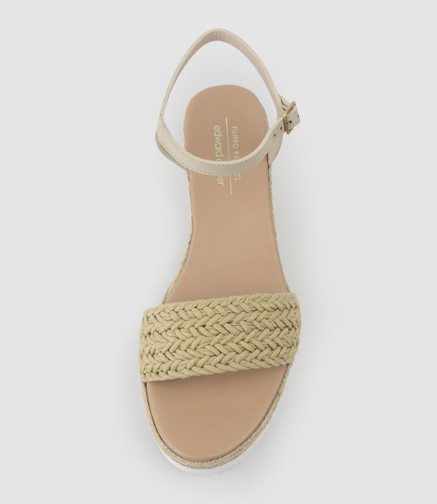 MARTINA Woven Front Espadrille in Natural - Edward Meller