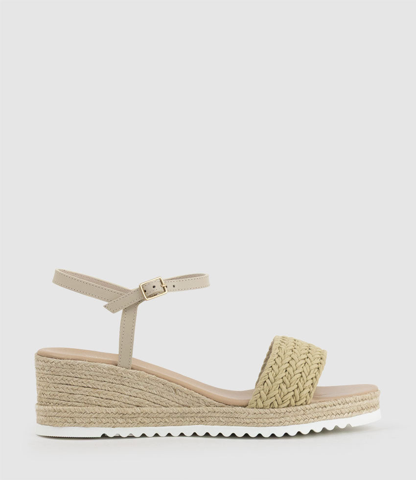 MARTINA Woven Front Espadrille in Natural - Edward Meller