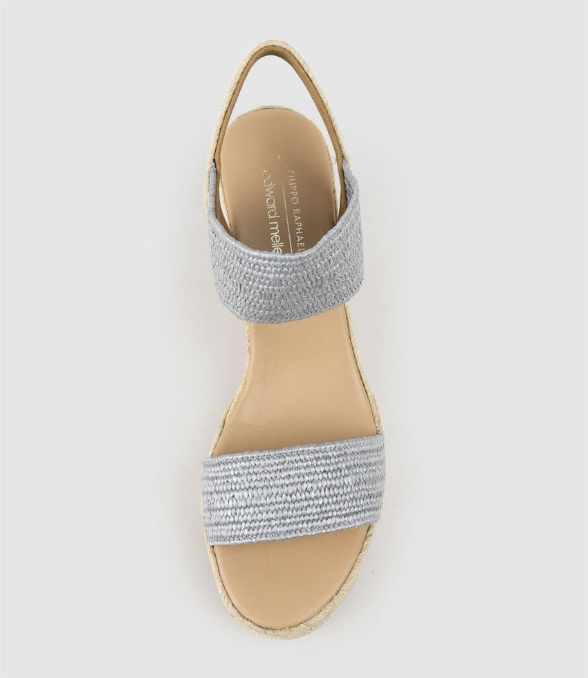 MELINDA Two Strap Elastic Espadrille in Grey - Edward Meller