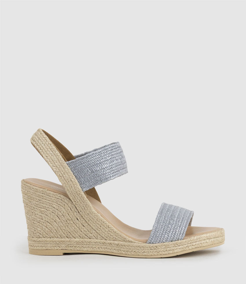 MELINDA Two Strap Elastic Espadrille in Grey - Edward Meller