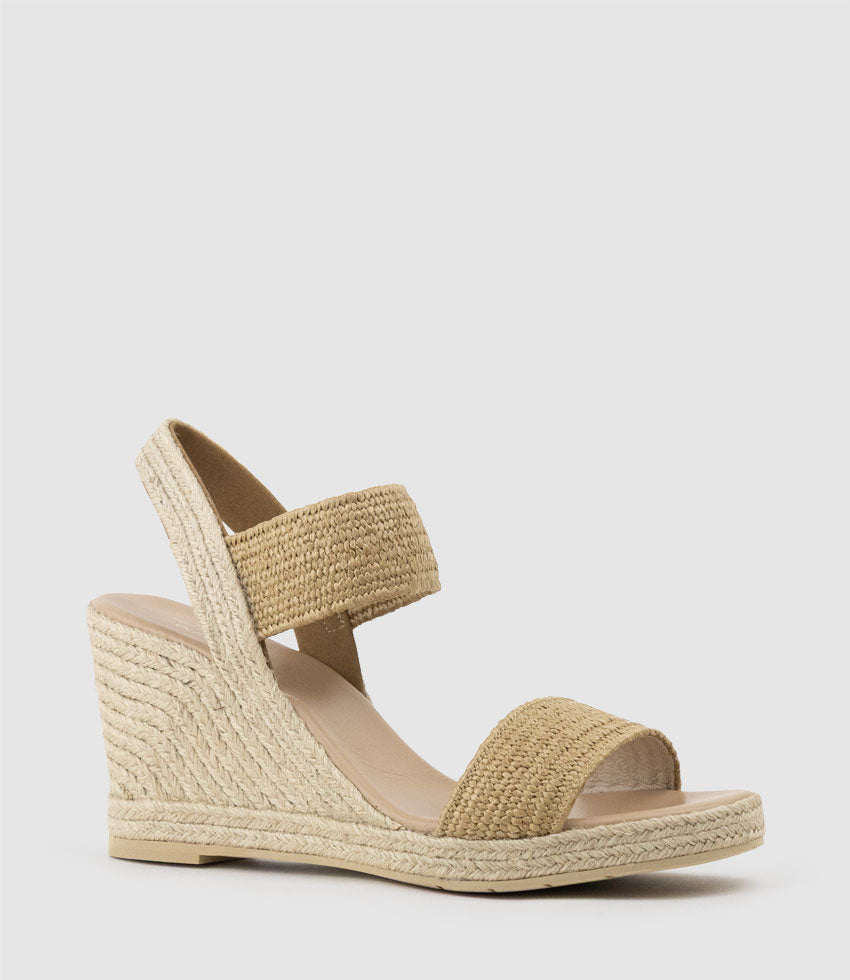 MELINDA Two Strap Elastic Espadrille in Taupe - Edward Meller