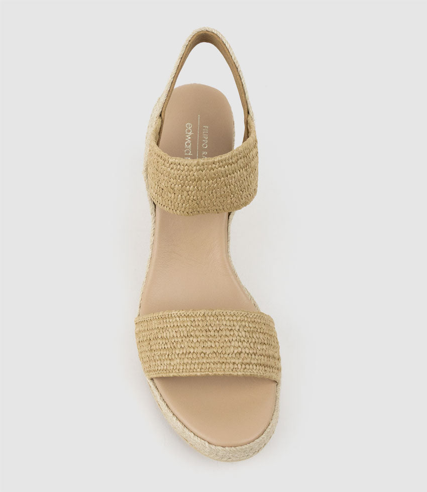 MELINDA Two Strap Elastic Espadrille in Taupe - Edward Meller
