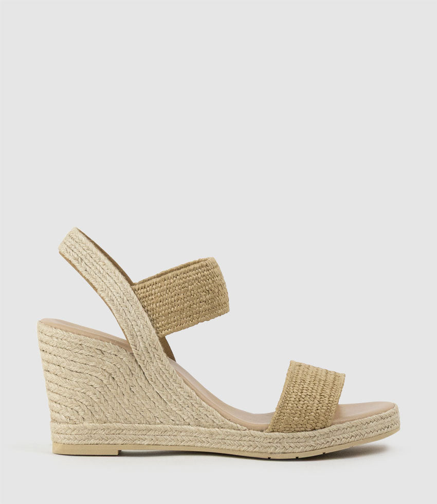 MELINDA Two Strap Elastic Espadrille in Taupe - Edward Meller