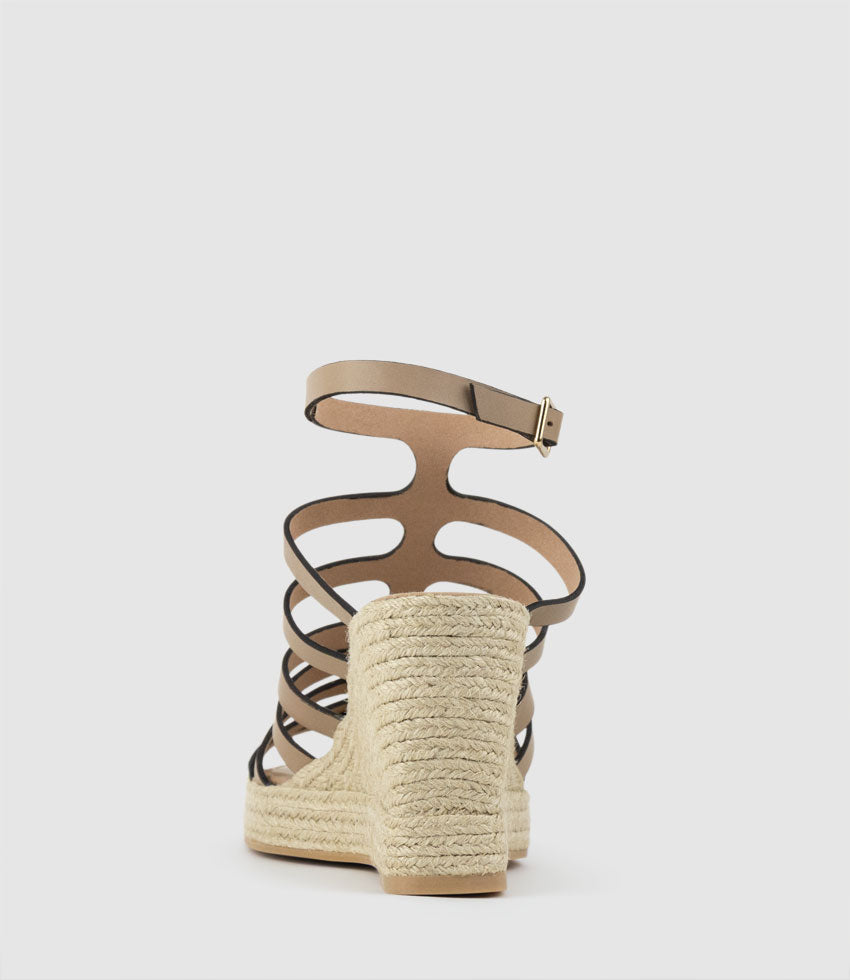 MELODIC Strappy Espadrille Sandal in Taupe - Edward Meller
