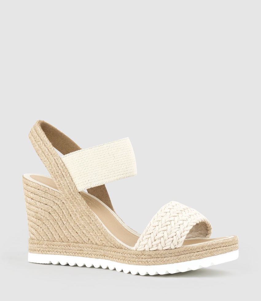 MERCEDES Elastic Crochet Espadrille in Natural - Edward Meller