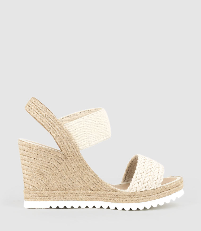 MERCEDES Elastic Crochet Espadrille in Natural - Edward Meller