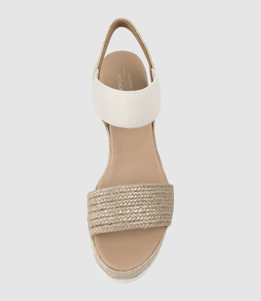 MERCEDES Elastic Crochet Espadrille in Platino - Edward Meller