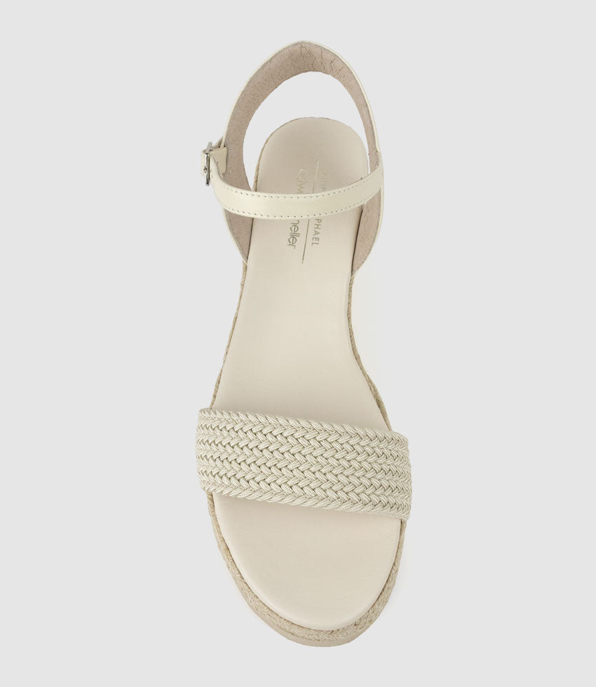 MERRIN Single Strap Low Espadrille in Natural - Edward Meller