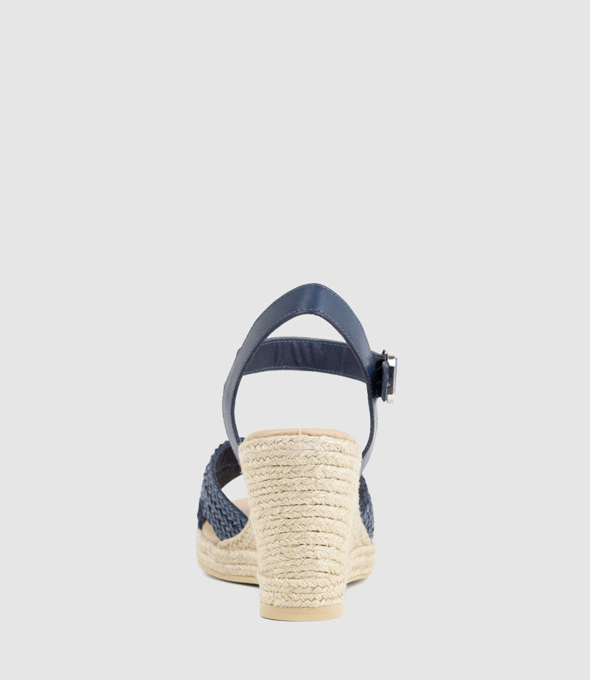 MERRYL Crossover Sandal Espadrille in Navy - Edward Meller