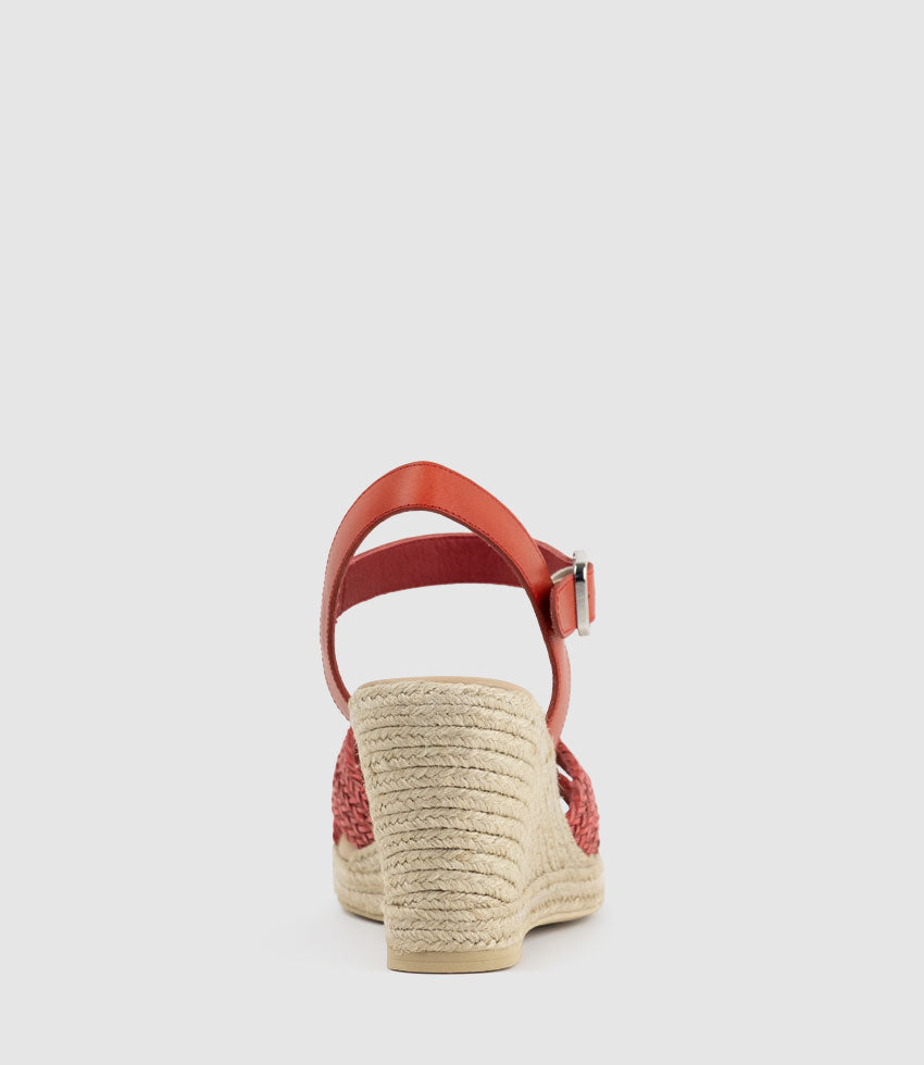 MERRYL Crossover Sandal Espadrille in Red - Edward Meller