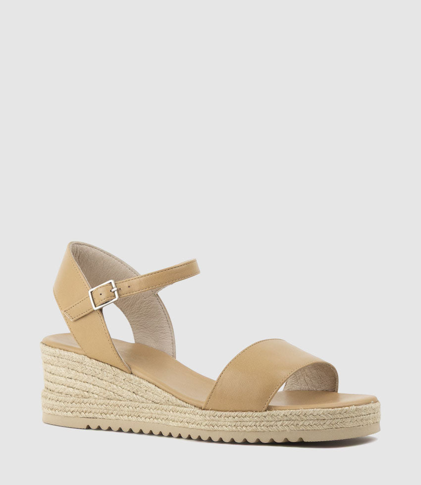 MIARA Single Strap Low Espadrille in Beige - Edward Meller