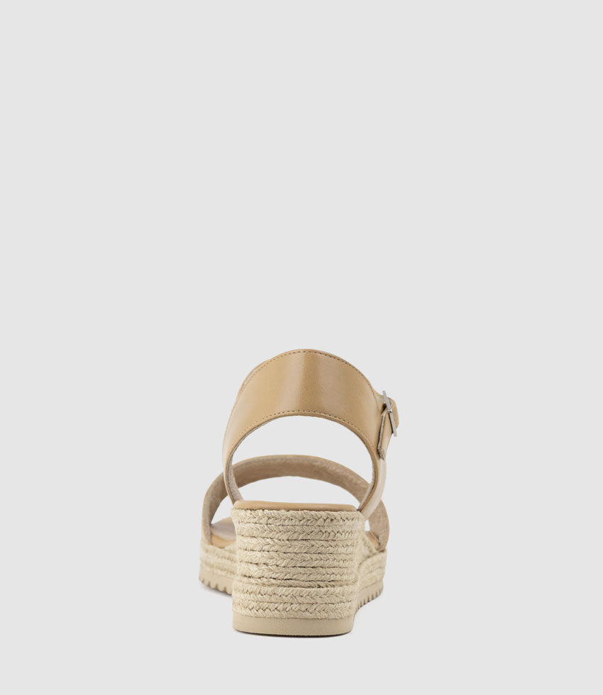 MIARA Single Strap Low Espadrille in Beige - Edward Meller