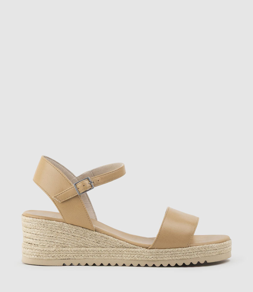 MIARA Single Strap Low Espadrille in Beige - Edward Meller