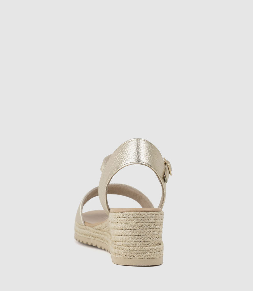 MIARA Single Strap Low Espadrille in Platino - Edward Meller