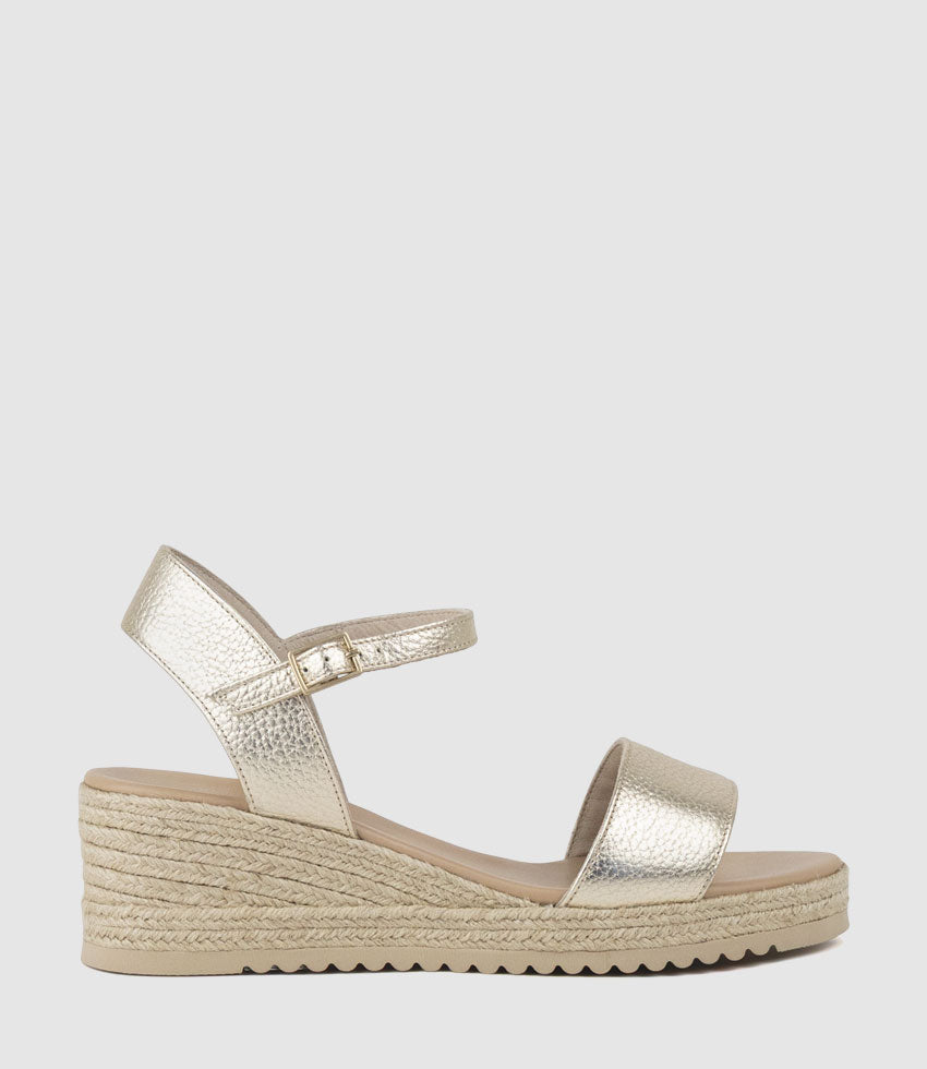 MIARA Single Strap Low Espadrille in Platino - Edward Meller
