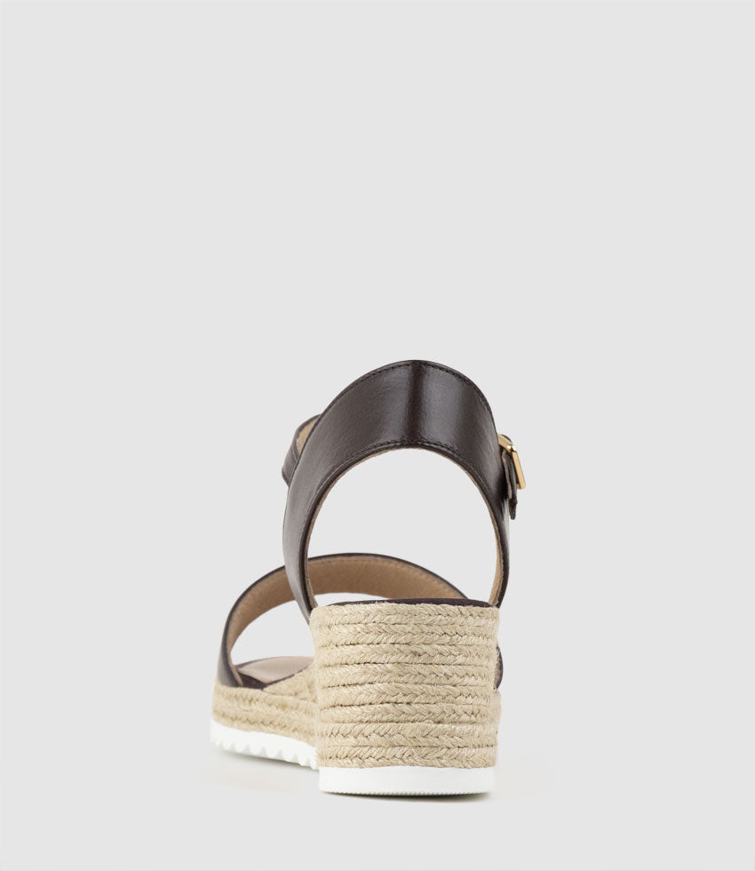 MINERA Single Strap Low Espadrille in Brown - Edward Meller