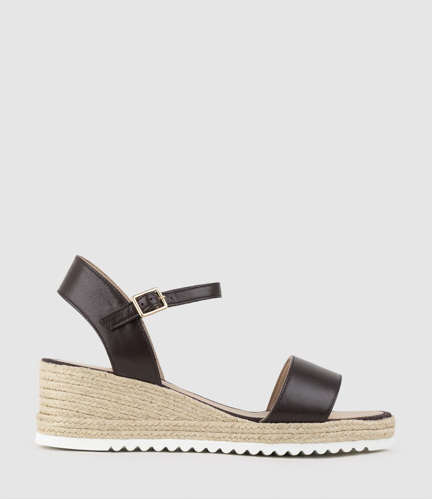 MINERA Single Strap Low Espadrille in Brown - Edward Meller