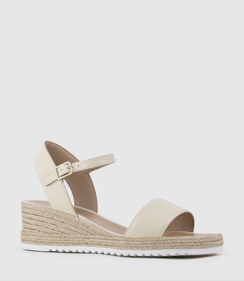 MINERA Single Strap Low Espadrille in Offwhite - Edward Meller