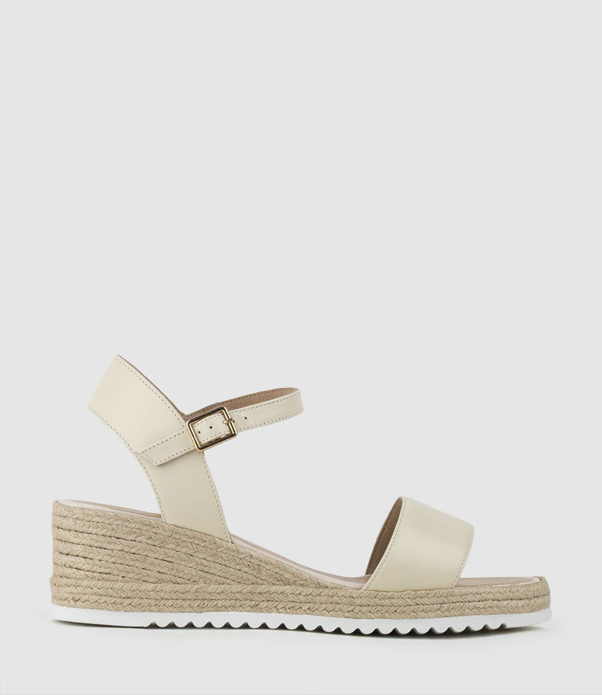 MINERA Single Strap Low Espadrille in Offwhite - Edward Meller