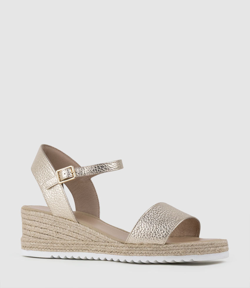 MINERA Single Strap Low Espadrille in Platino - Edward Meller