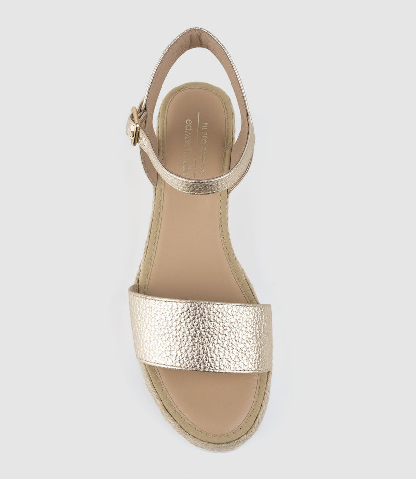 MINERA Single Strap Low Espadrille in Platino - Edward Meller