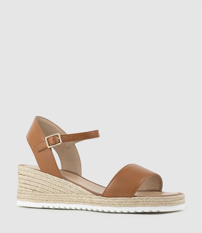 MINERA Single Strap Low Espadrille in Tan - Edward Meller