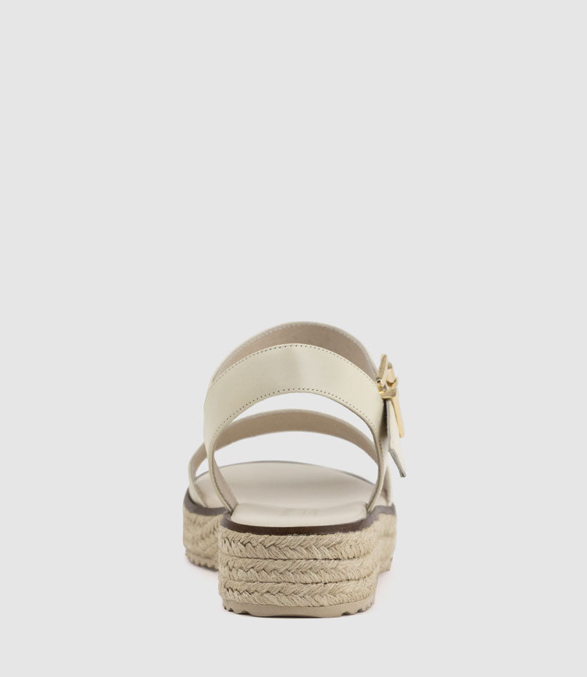 MINDI Flat Sandal Espadrille in Offwhite - Edward Meller