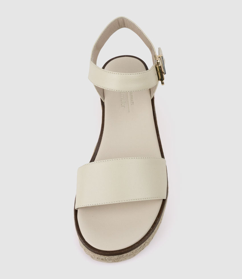 MINDI Flat Sandal Espadrille in Offwhite - Edward Meller