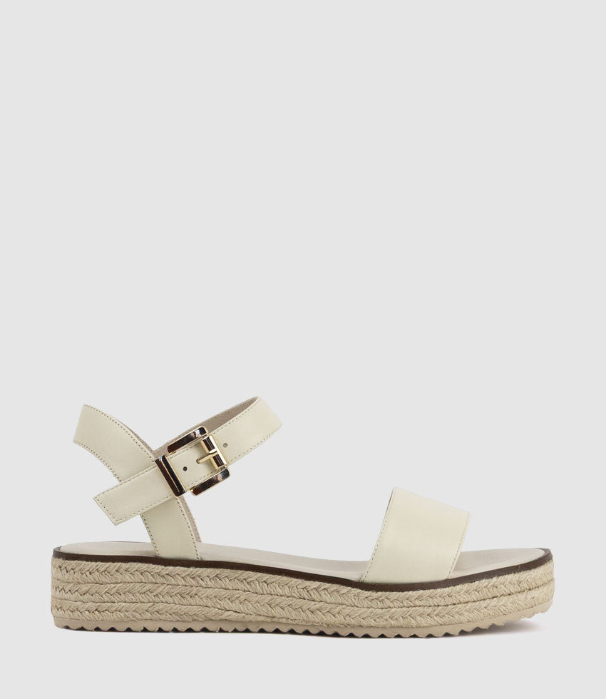 MINDI Flat Sandal Espadrille in Offwhite - Edward Meller