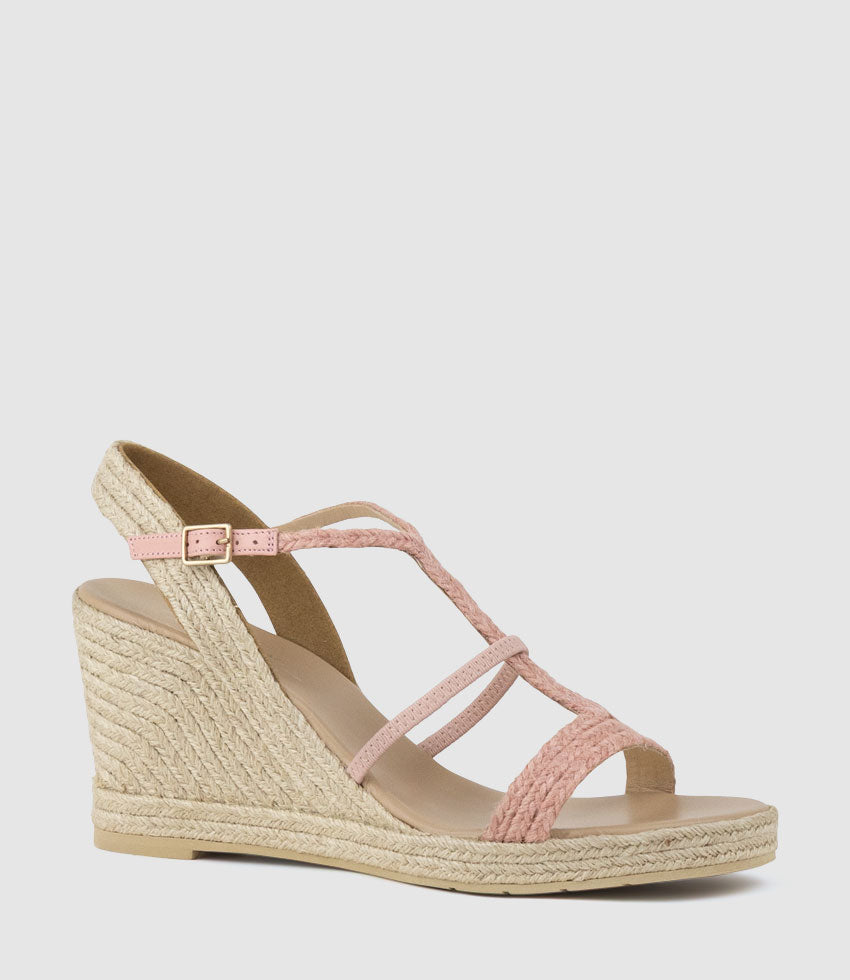 MYSTAL Strappy Sandal Espadrille in Rose - Edward Meller