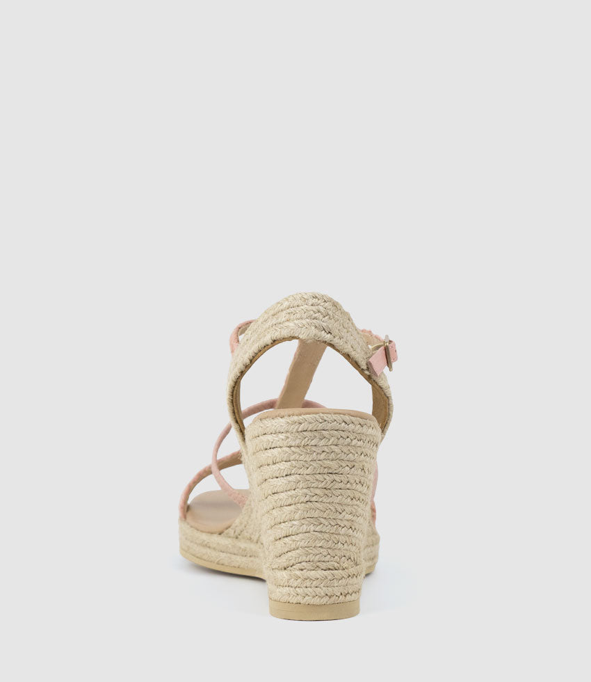 MYSTAL Strappy Sandal Espadrille in Rose - Edward Meller