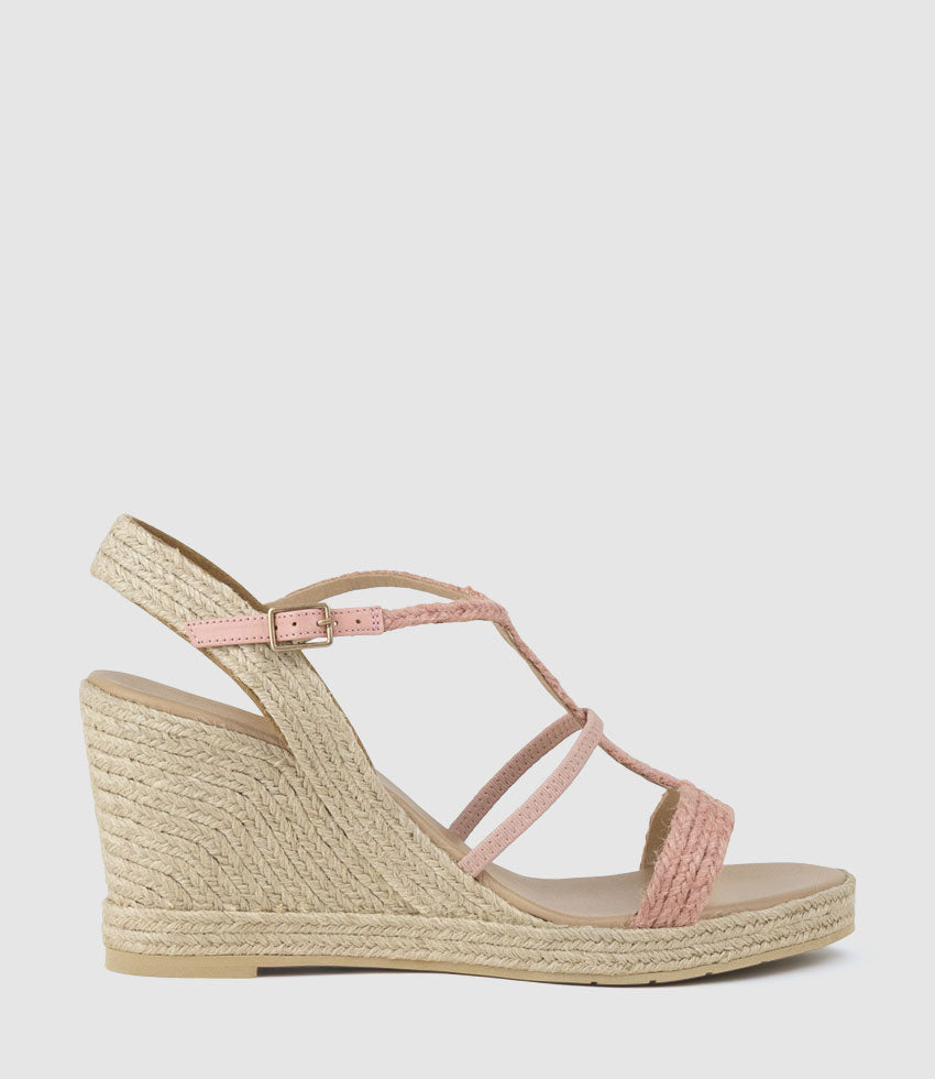 MYSTAL Strappy Sandal Espadrille in Rose - Edward Meller
