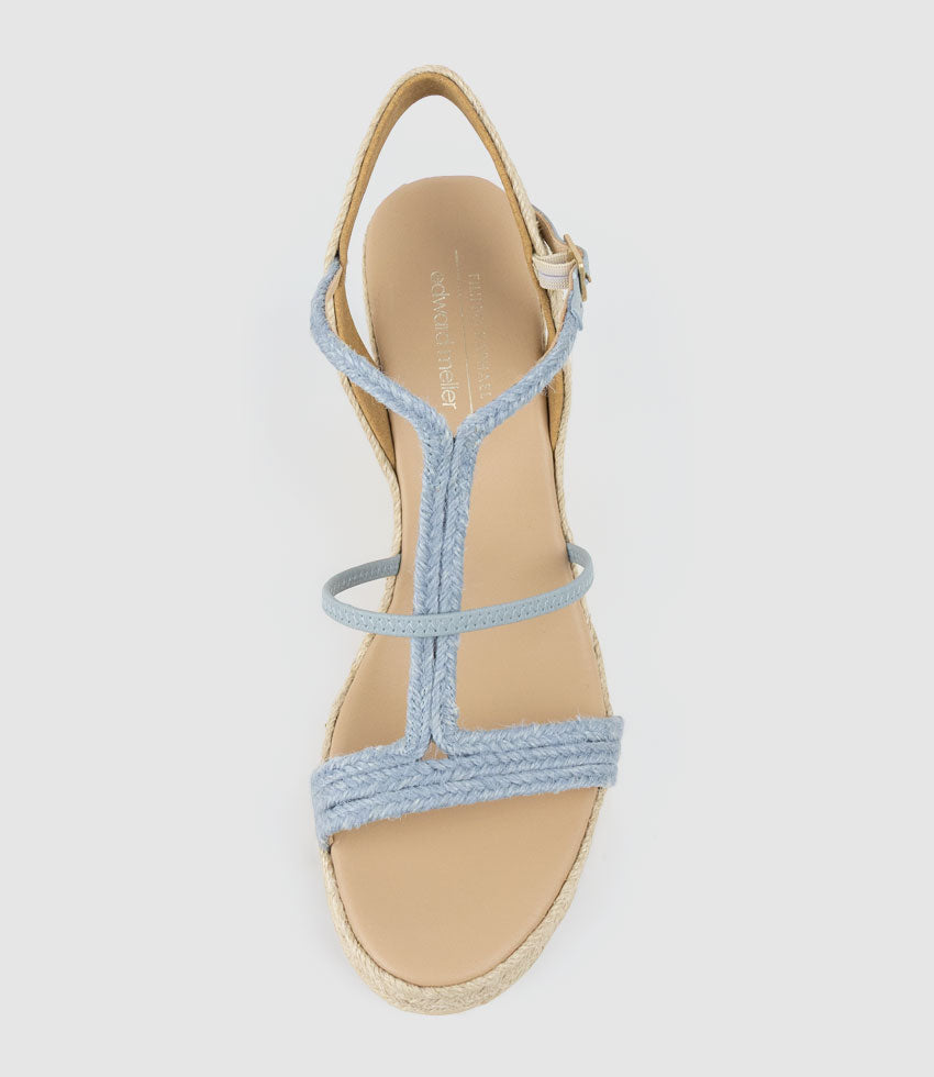 MYSTAL Strappy Sandal Espadrille in Sky - Edward Meller