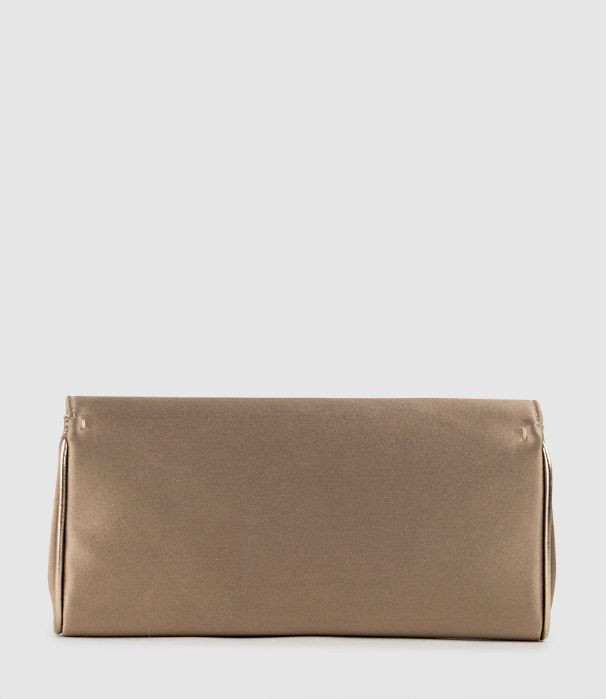 NAIA Foldover Clutch in Gold Silk - Edward Meller
