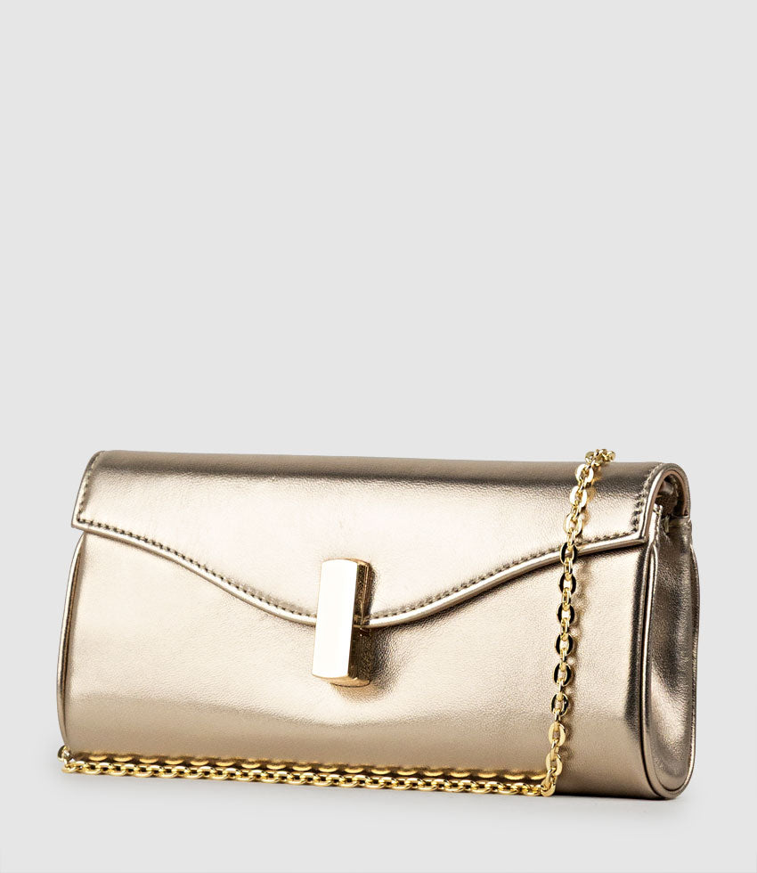 NAIA Foldover Clutch in Rosegold - Edward Meller