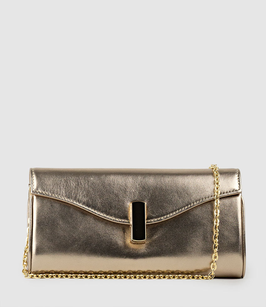 NAIA Foldover Clutch in Rosegold - Edward Meller