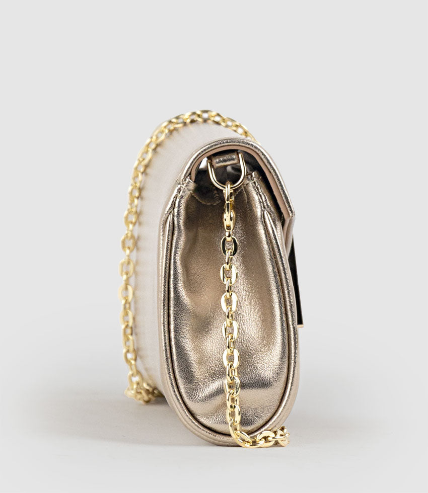NAIA Foldover Clutch in Rosegold | Edward Meller