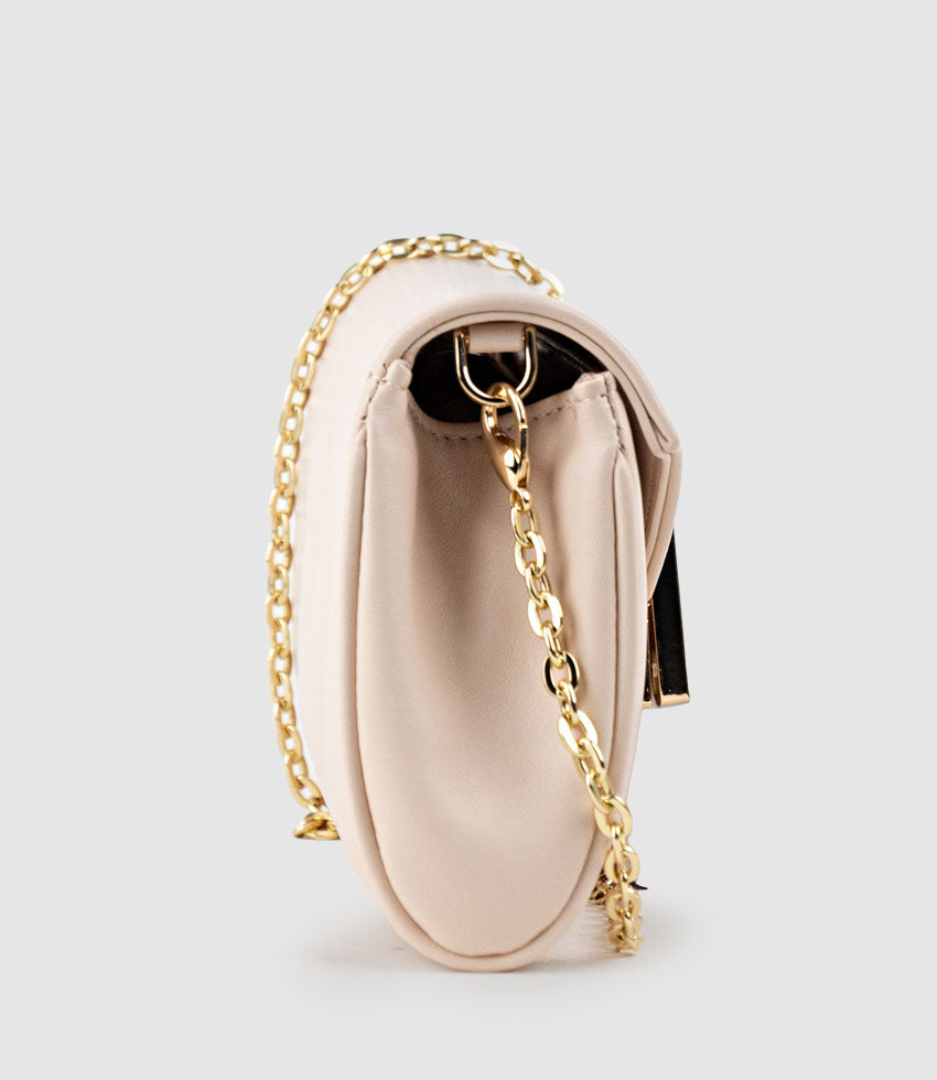 NAIA Foldover Clutch in Shell - Edward Meller