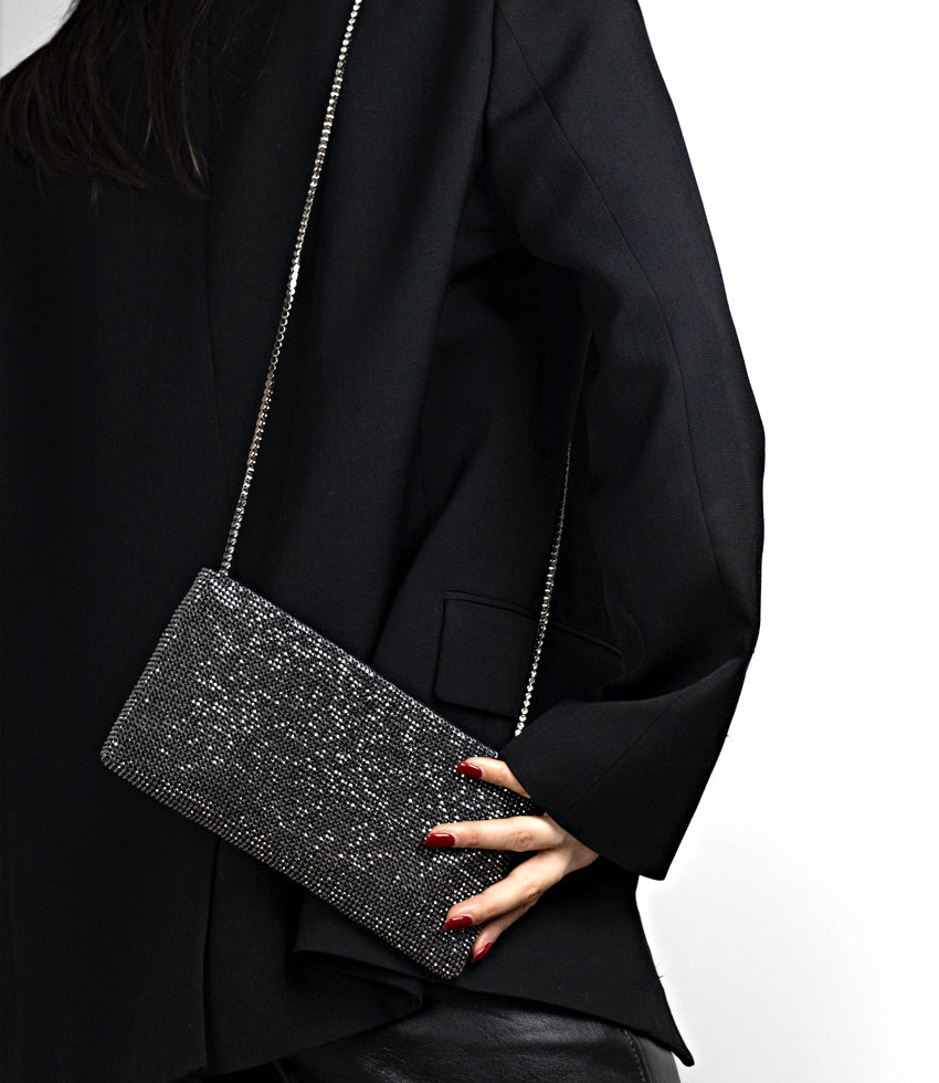 NAOMI Crossbody Bag in Black Crystal - Edward Meller