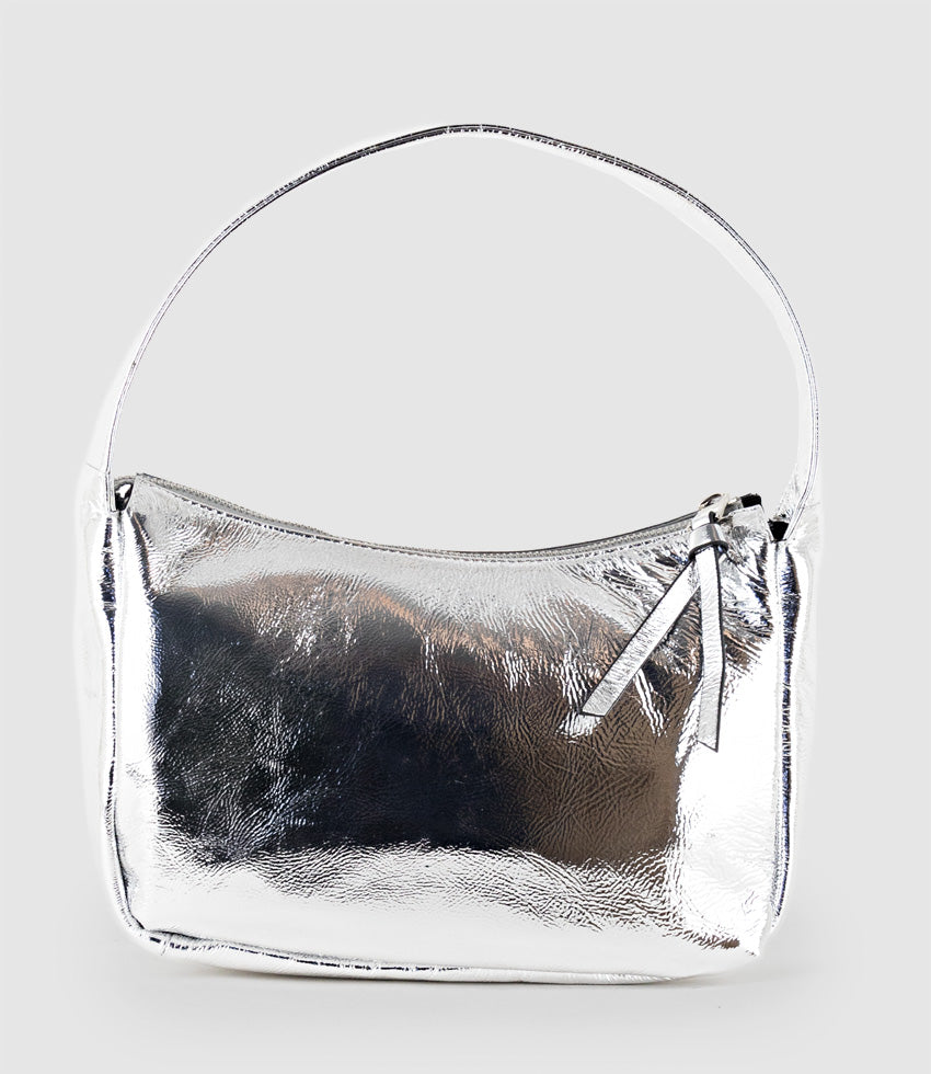 NARINA Large Soft Bag in Silver Crush - Edward Meller