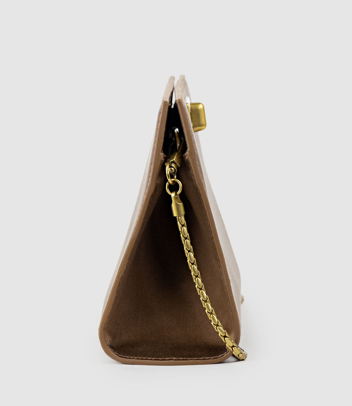 NAYLA Bag with Twist Hardware in Bronze Silk - Edward Meller