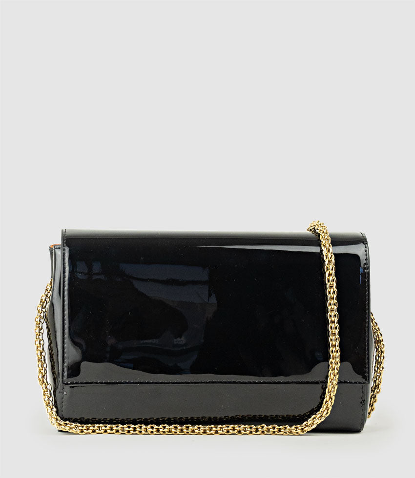 NIRIA Crossbody Bag in Black Patent - Edward Meller