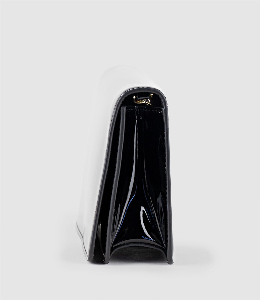 NYX Evening Bag in Black Patent - Edward Meller