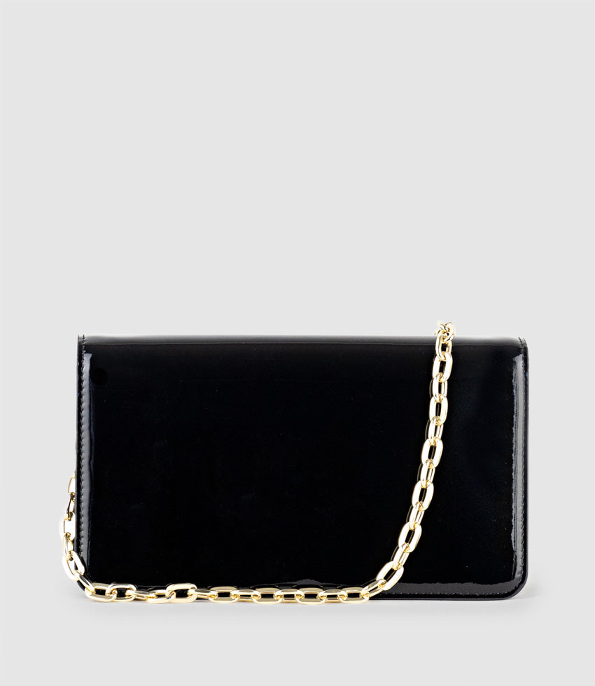 NYX Evening Bag in Black Patent - Edward Meller