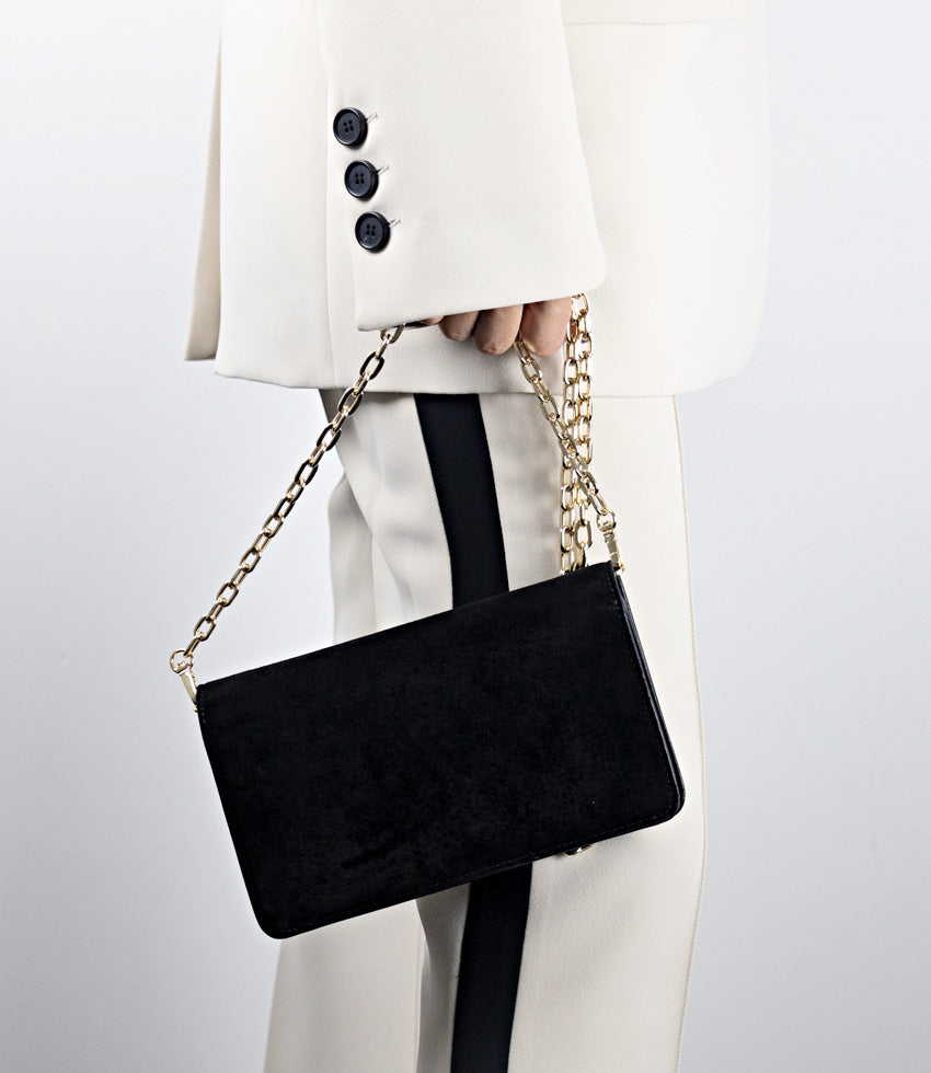 NYX Evening Bag in Black Suede - Edward Meller