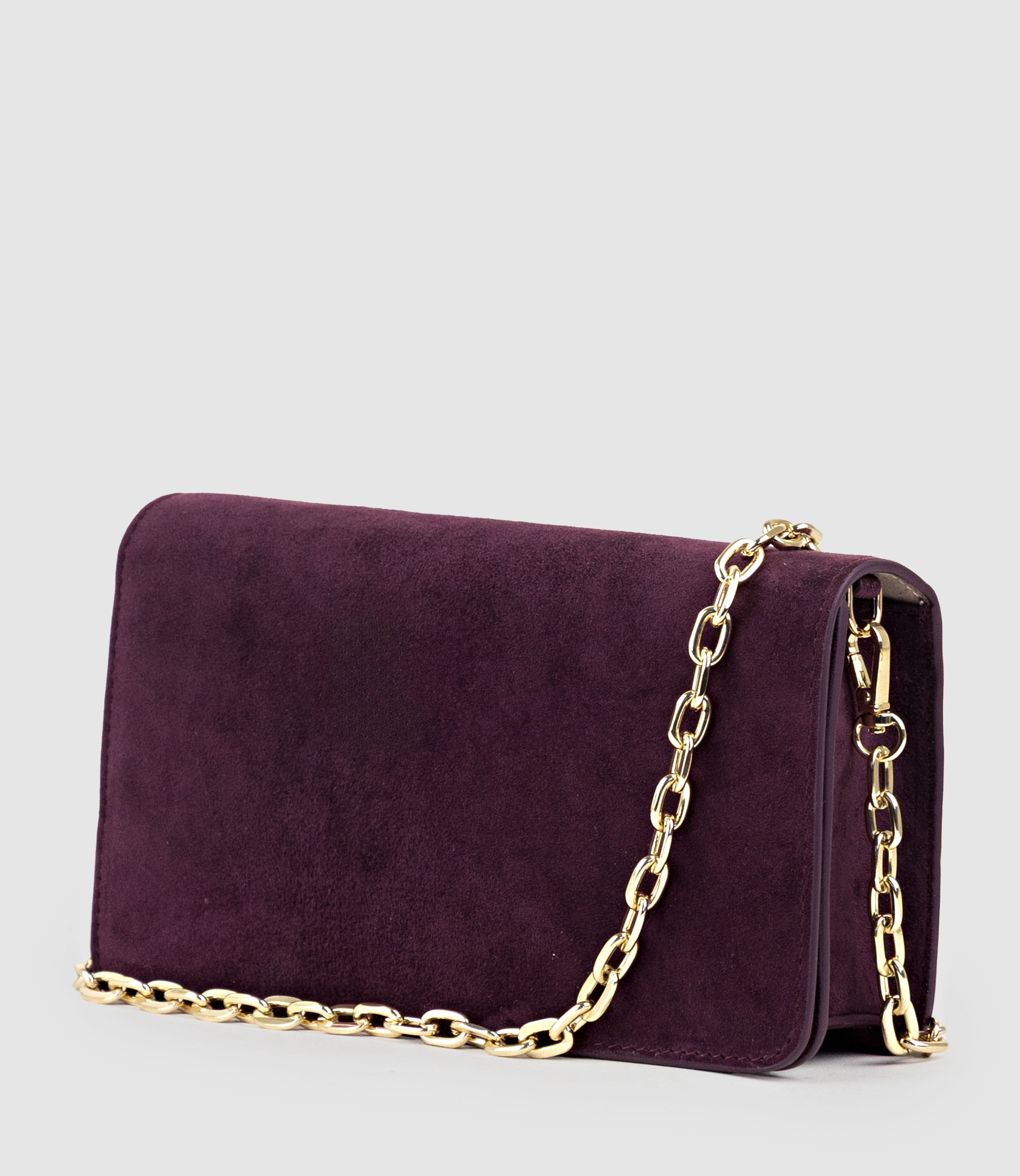 NYX Evening Bag in Eggplant Suede - Edward Meller