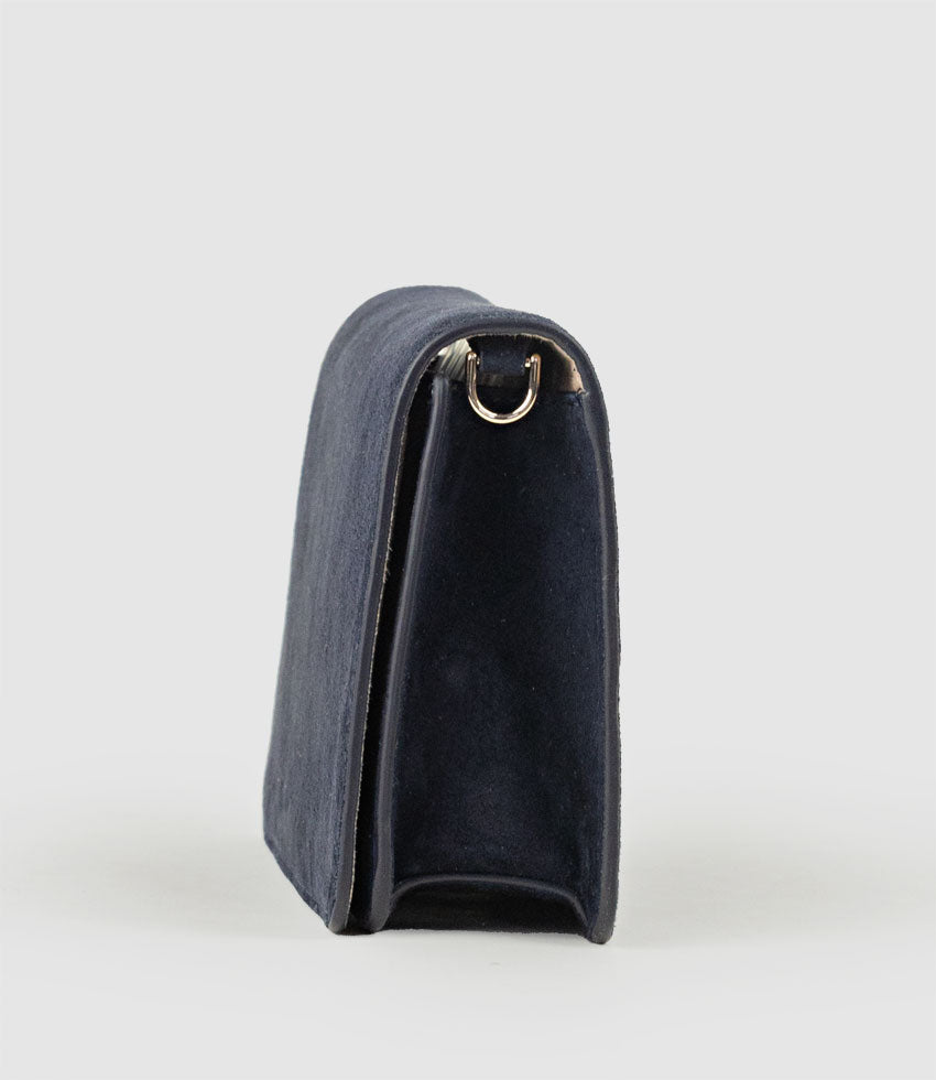 NYX Evening Bag in Navy Suede - Edward Meller
