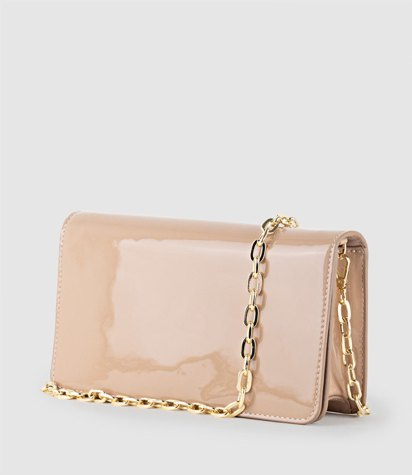 NYX Evening Bag in Nude Patent - Edward Meller