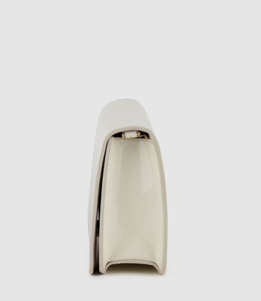 NYX Evening Bag in Offwhite Patent - Edward Meller