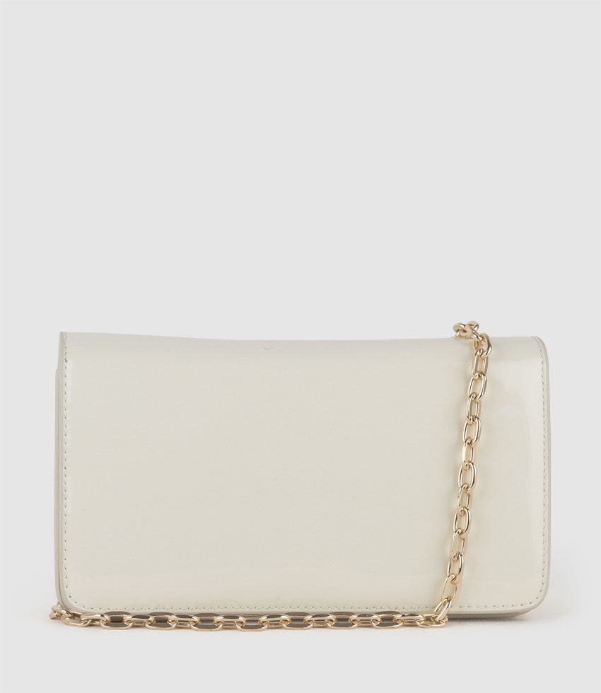 NYX Evening Bag in Offwhite Patent - Edward Meller